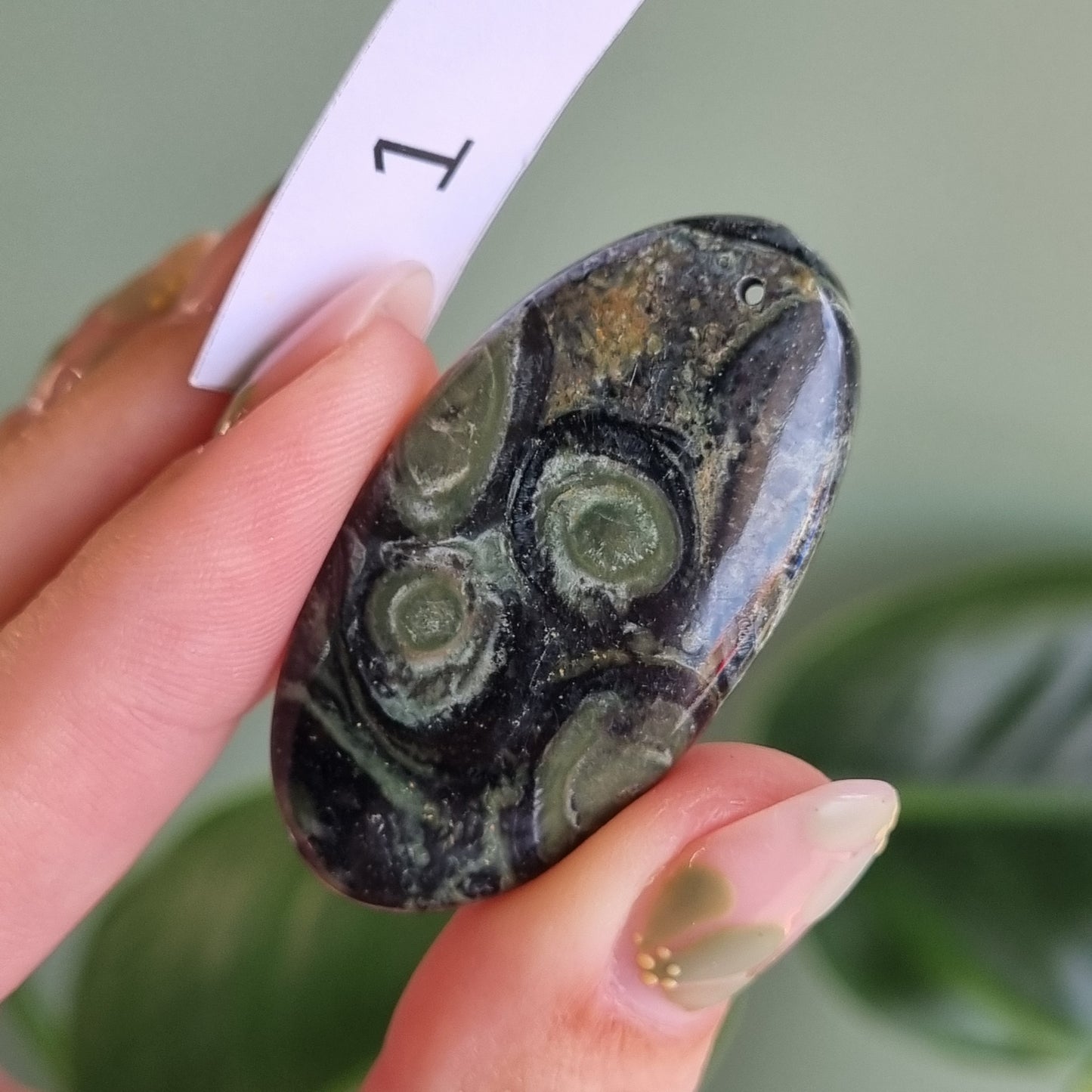 Kambamba Jasper Drilled Cabochon