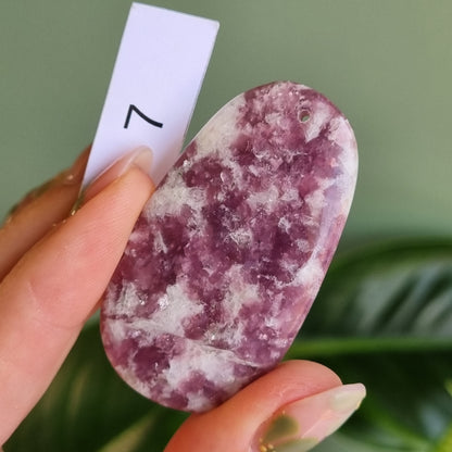 Lepidolite Mica Drilled Cabochon