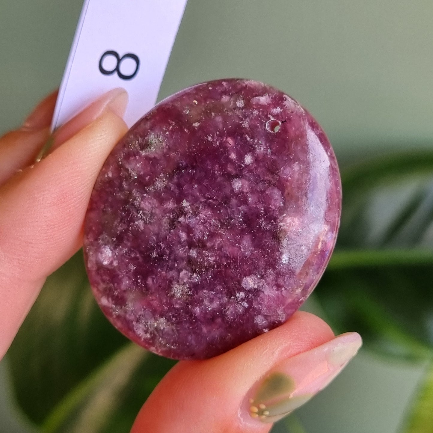 Lepidolite Mica Drilled Cabochon