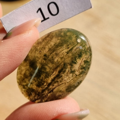 Moss Agate Drilled Cabochon