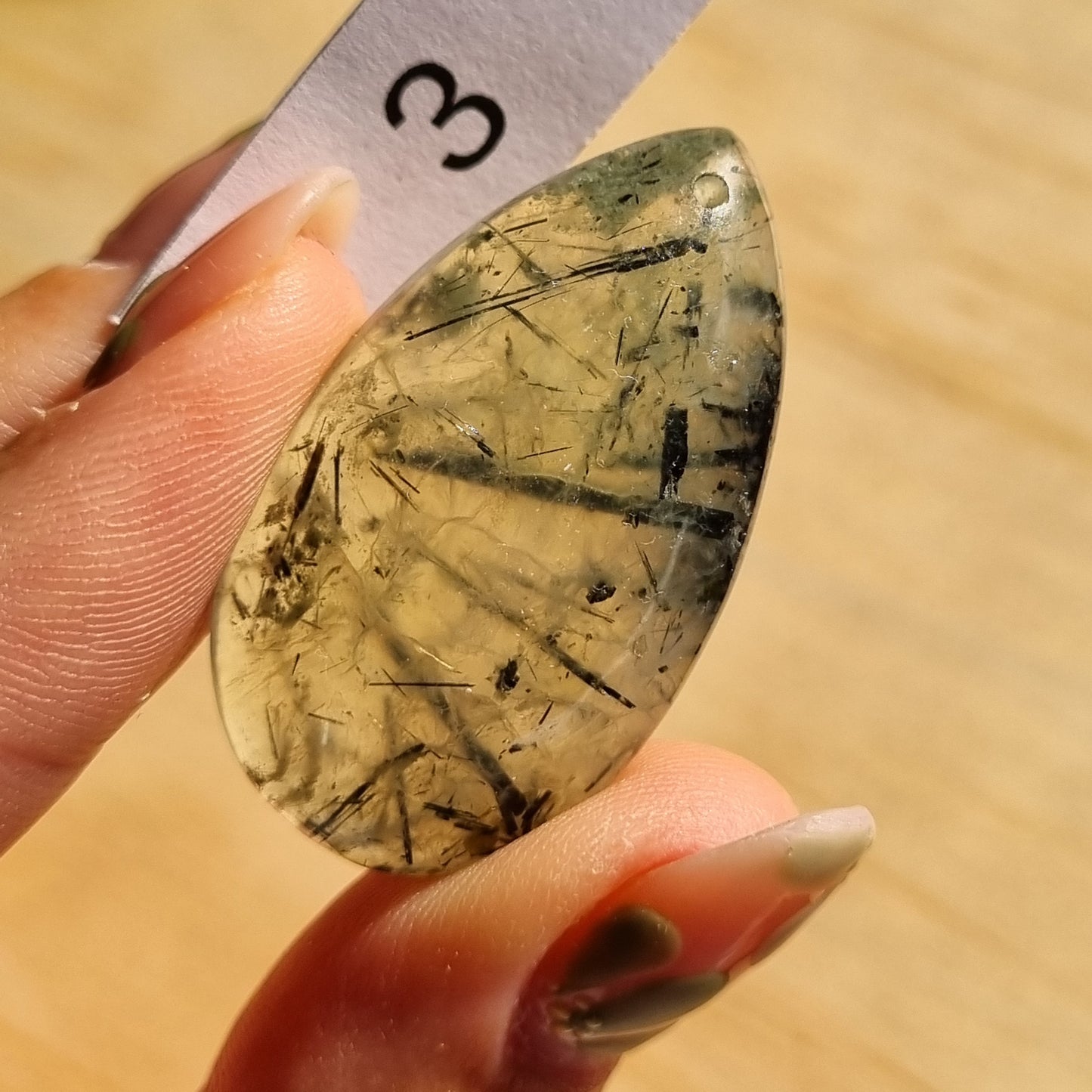 Prehnite Drilled Cabochon