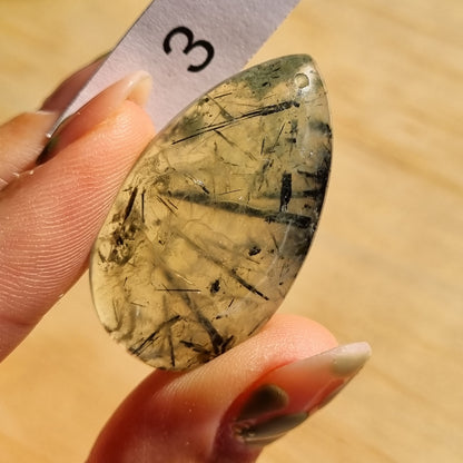 Prehnite Drilled Cabochon