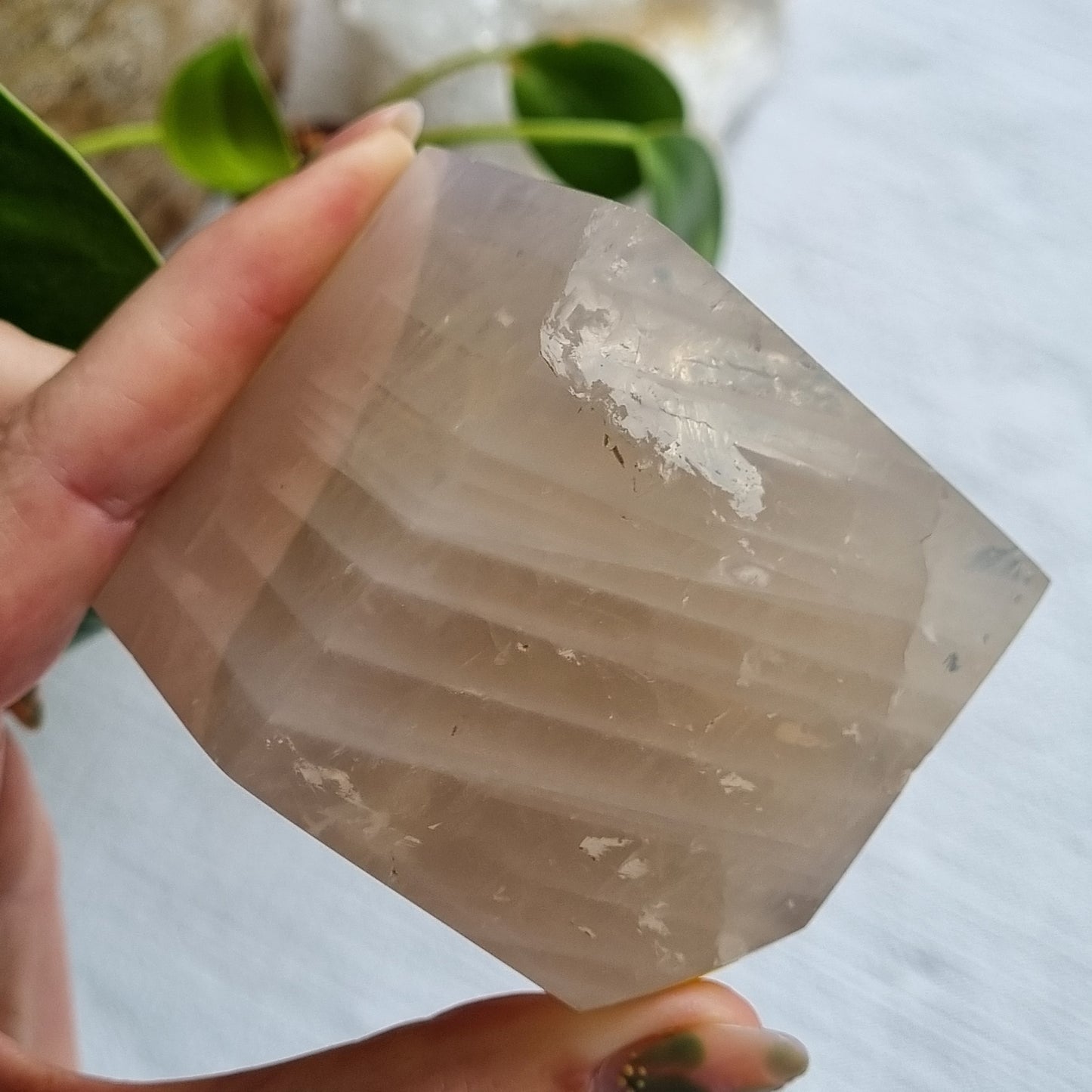 Blue Rose Quartz (Girasol) Cube - Madagascar - 471g