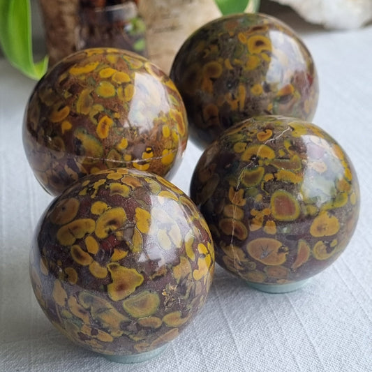 Fruit Jasper Sphere (Sabalgarh Marble)