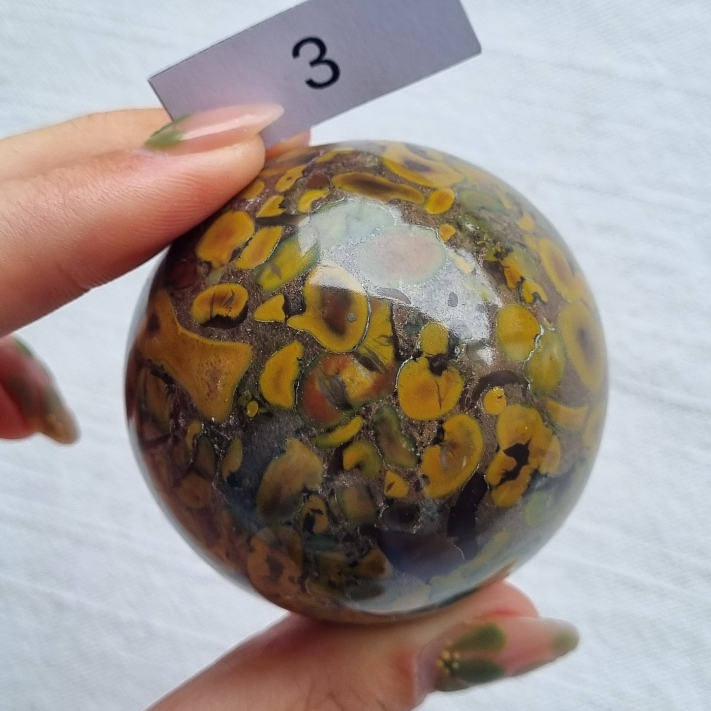 Fruit Jasper Sphere (Sabalgarh Marble)