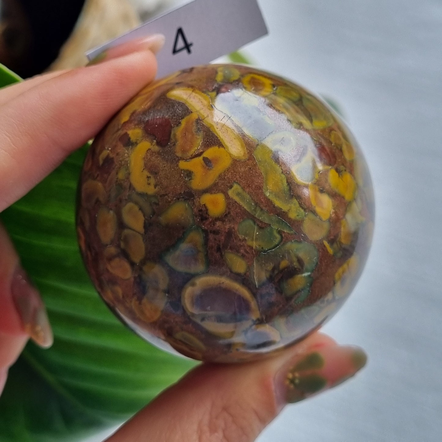 Fruit Jasper Sphere (Sabalgarh Marble)