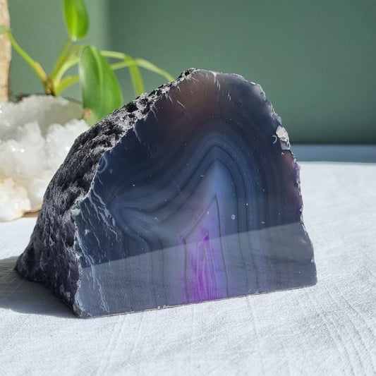 Agate Geode Tea Light Holder - Brazil - 567g