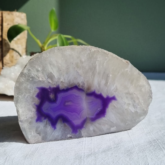 Agate Geode Tea Light Holder - Brazil - 893g