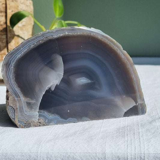 Agate Geode Tea Light Holder - Brazil - 964g