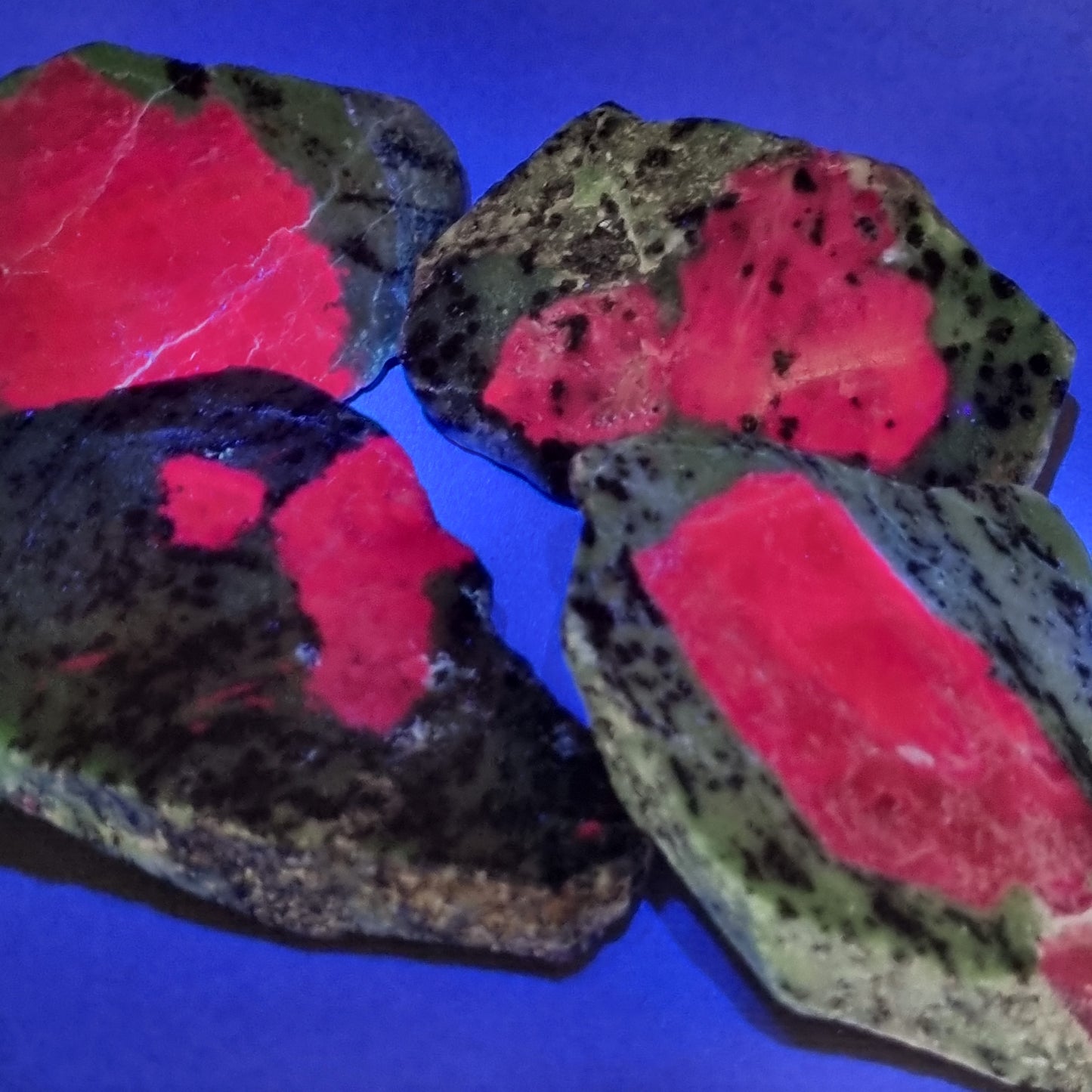 Ruby Zoisite Half Polished (Fluorescent) - Brazil - A Grade