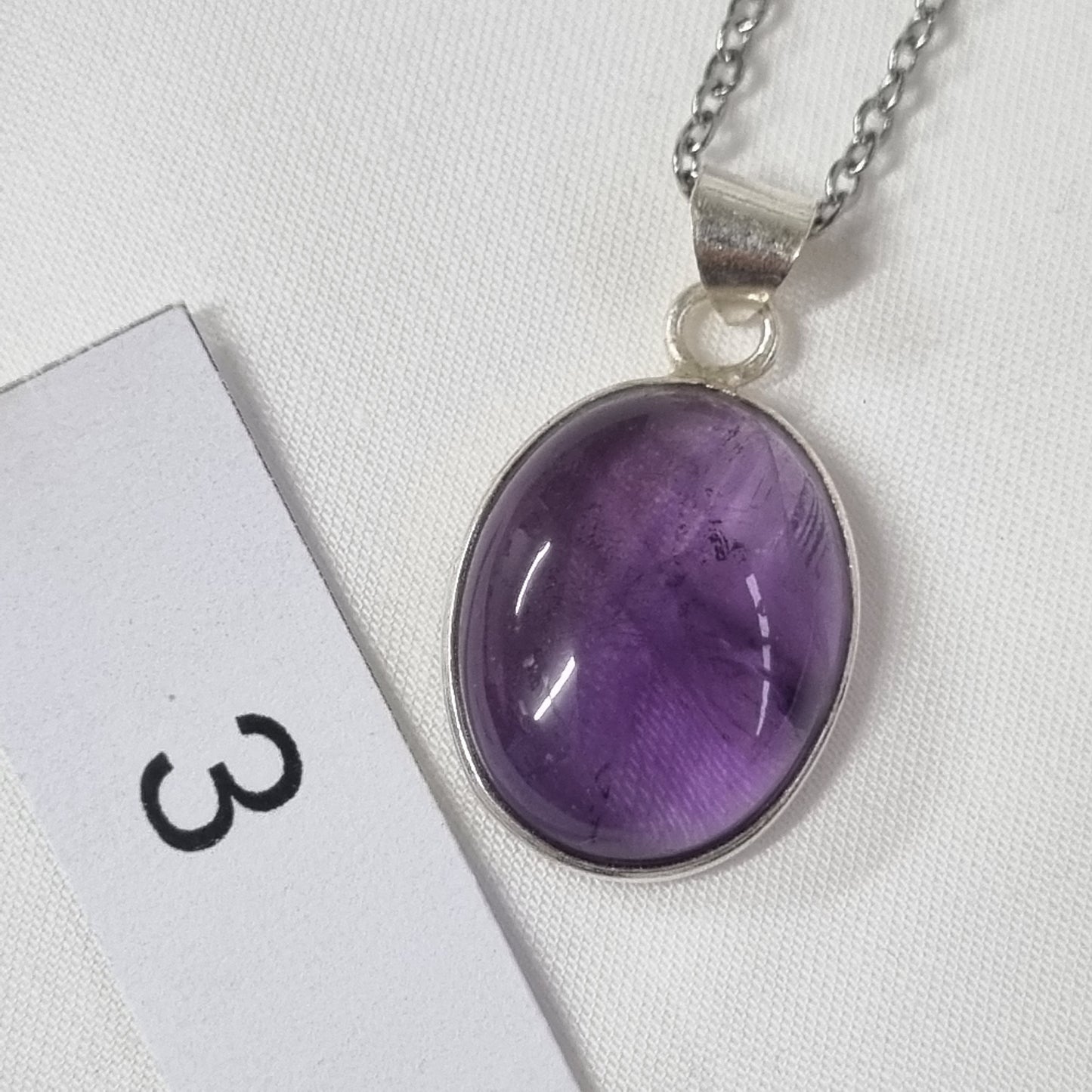 Amethyst Cabochon Sterling Silver Pendant