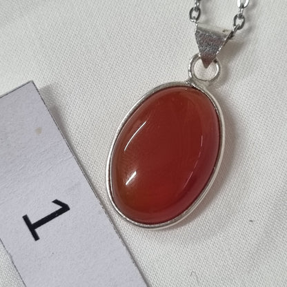 Carnelian Cabochon Sterling Silver Pendant