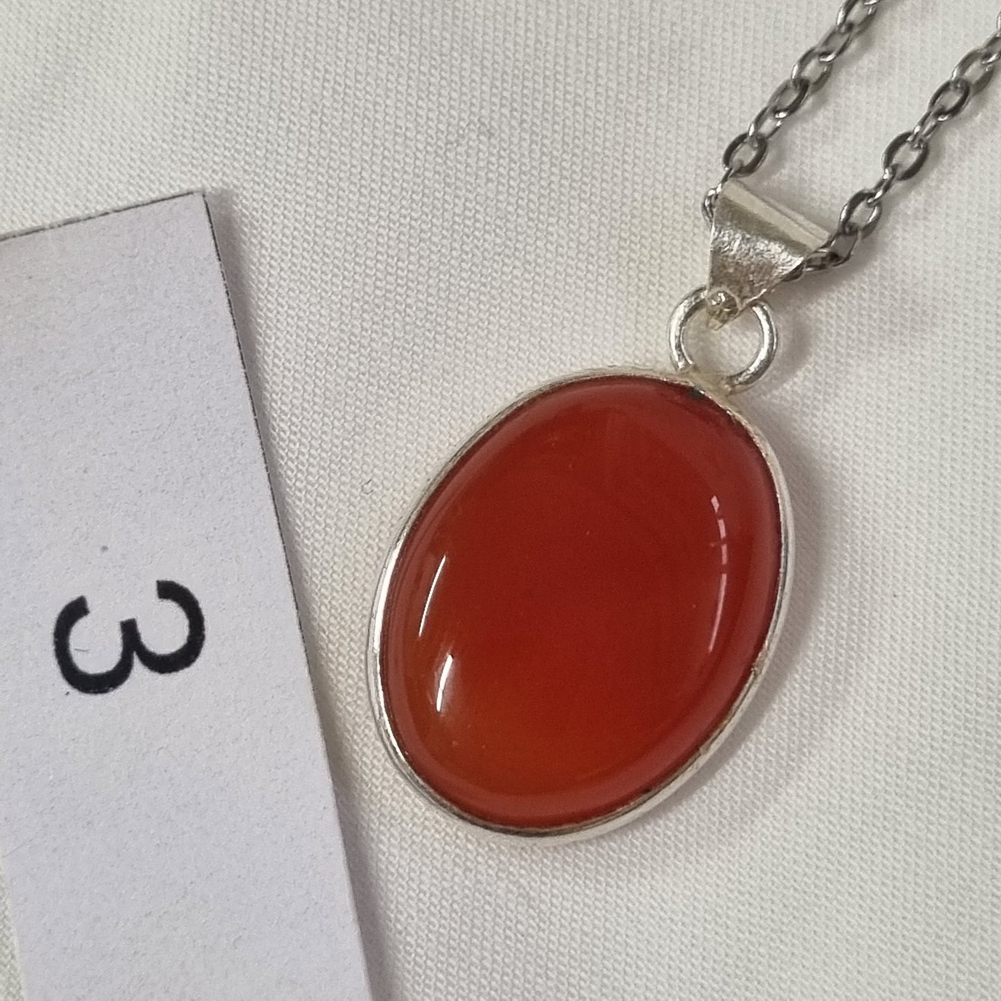 Carnelian Cabochon Sterling Silver Pendant