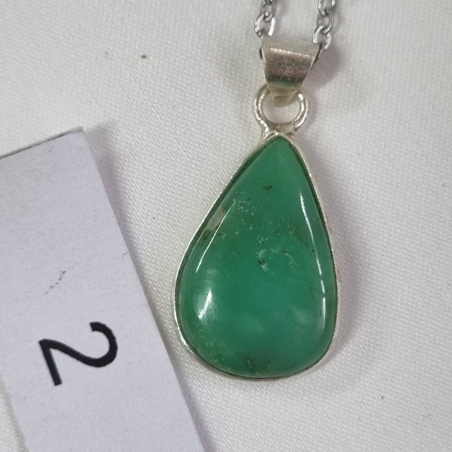 Chrysoprase Cabochon Sterling Silver Pendant