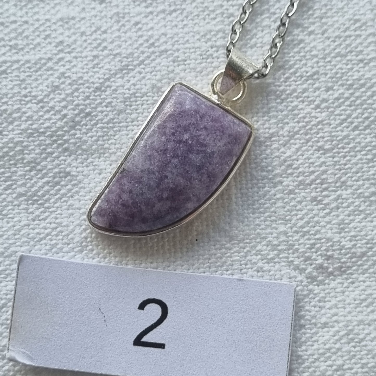 Lepidolite Cabochon Silver Pendant