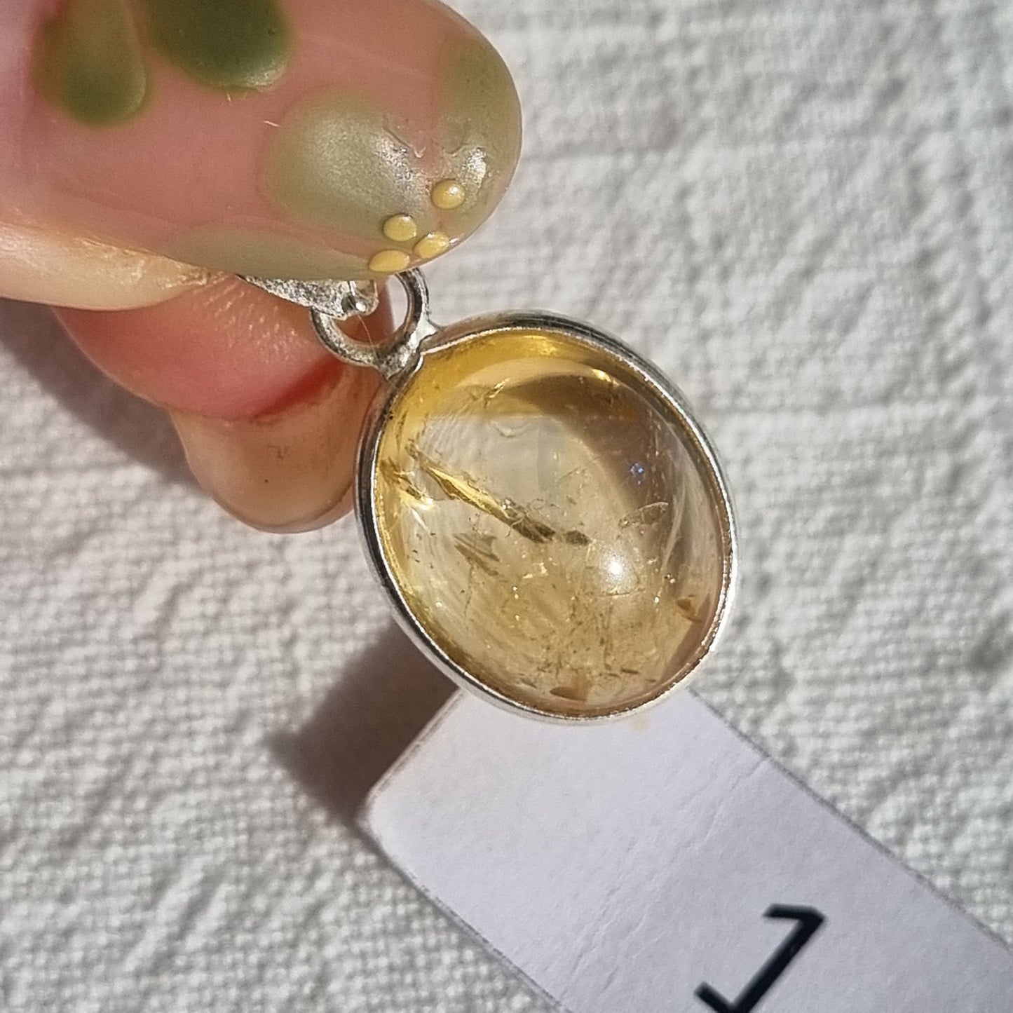 Citrine Cabochon Sterling Silver Pendant