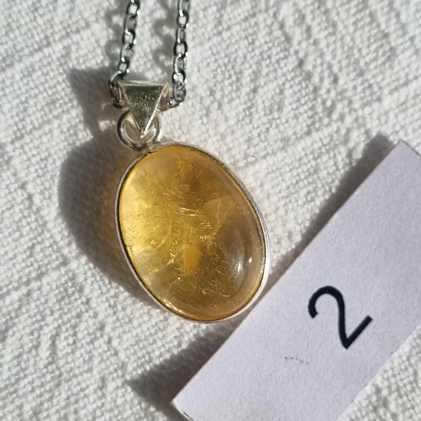 Citrine Cabochon Sterling Silver Pendant