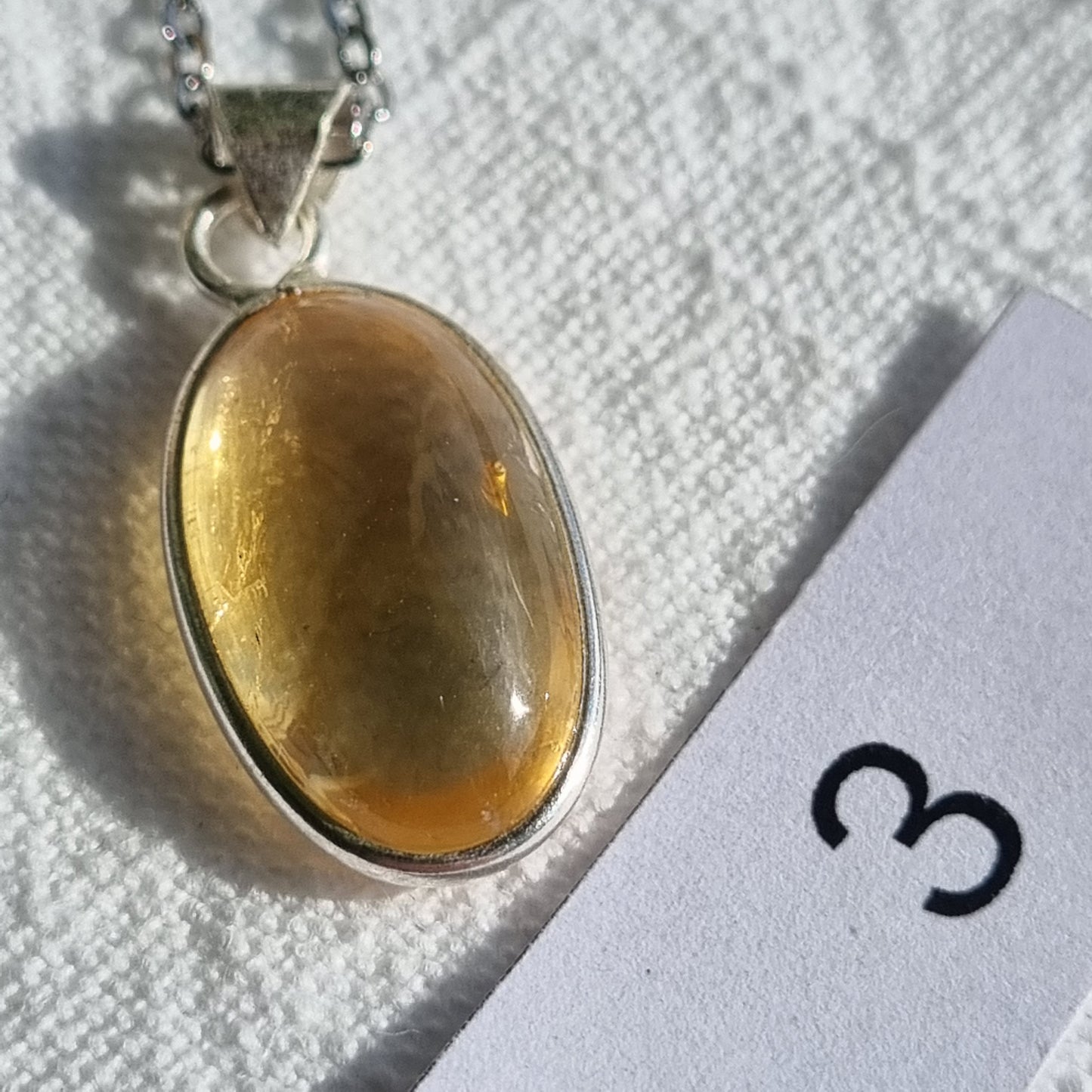 Citrine Cabochon Sterling Silver Pendant