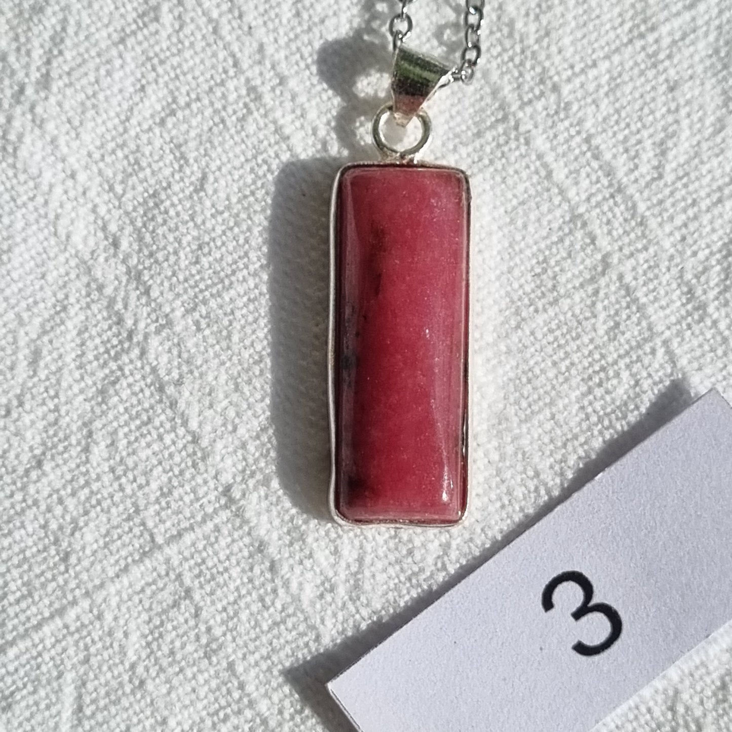 Rhodonite Cabochon Sterling Silver Pendant