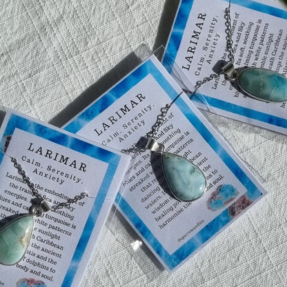 Larimar Cabochon Sterling Silver Pendant