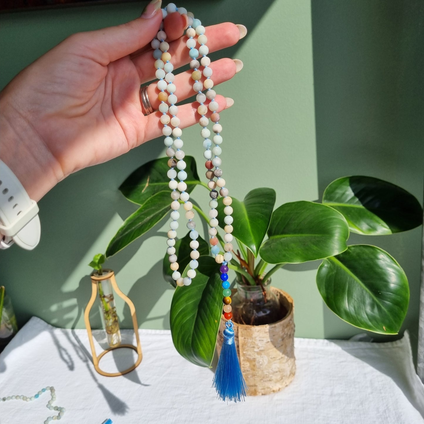 Amazonite and Chakra - 108 Mala Beads