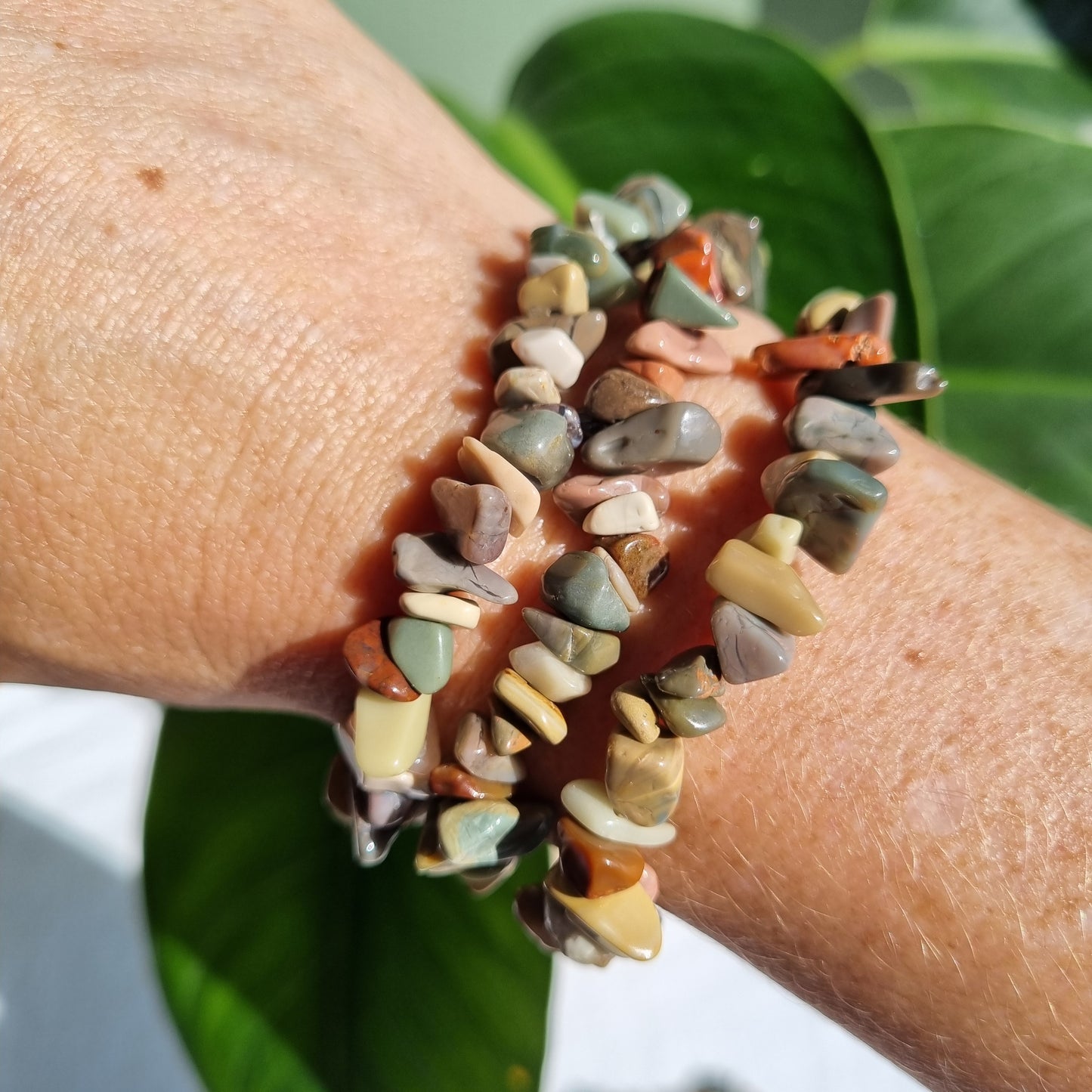 Polychrome Jasper Chip Bracelet