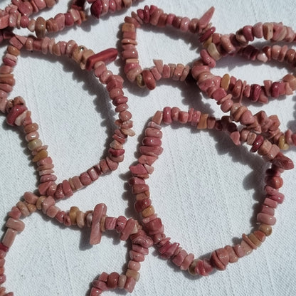 Pink Rhodonite Chip Bracelet