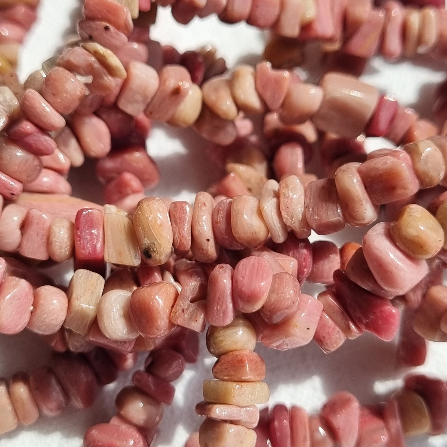 Pink Rhodonite Chip Bracelet