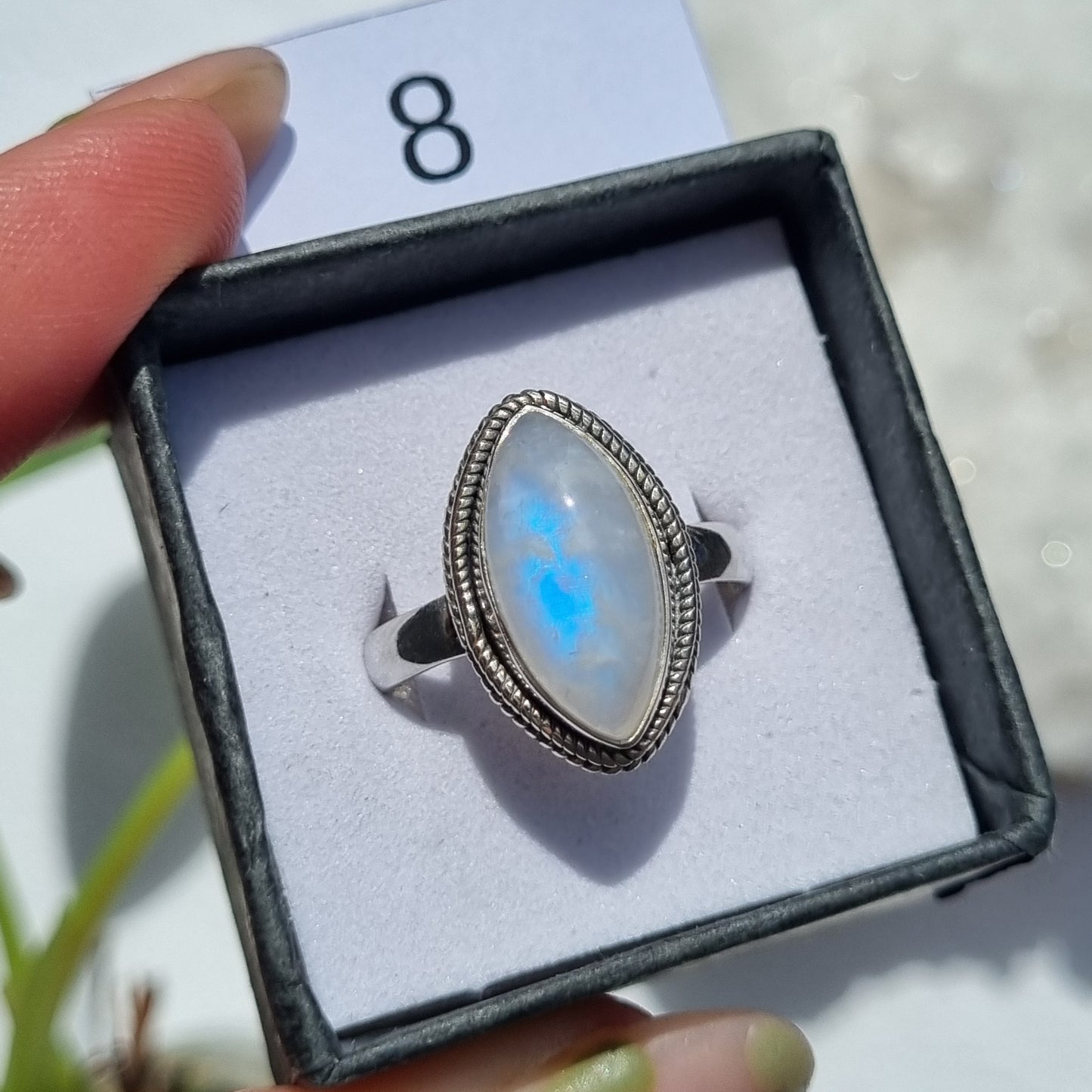 Moonstone Marquise Sterling Silver Ring