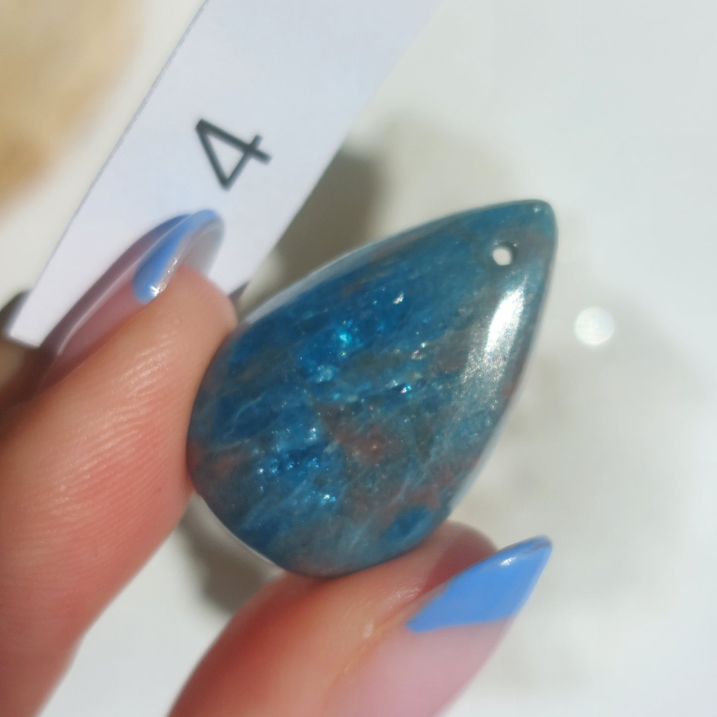 Blue Apatite Drilled Cabochon