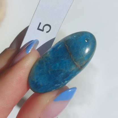 Blue Apatite Drilled Cabochon