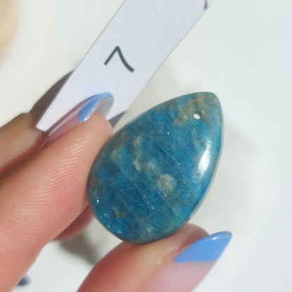 Blue Apatite Drilled Cabochon