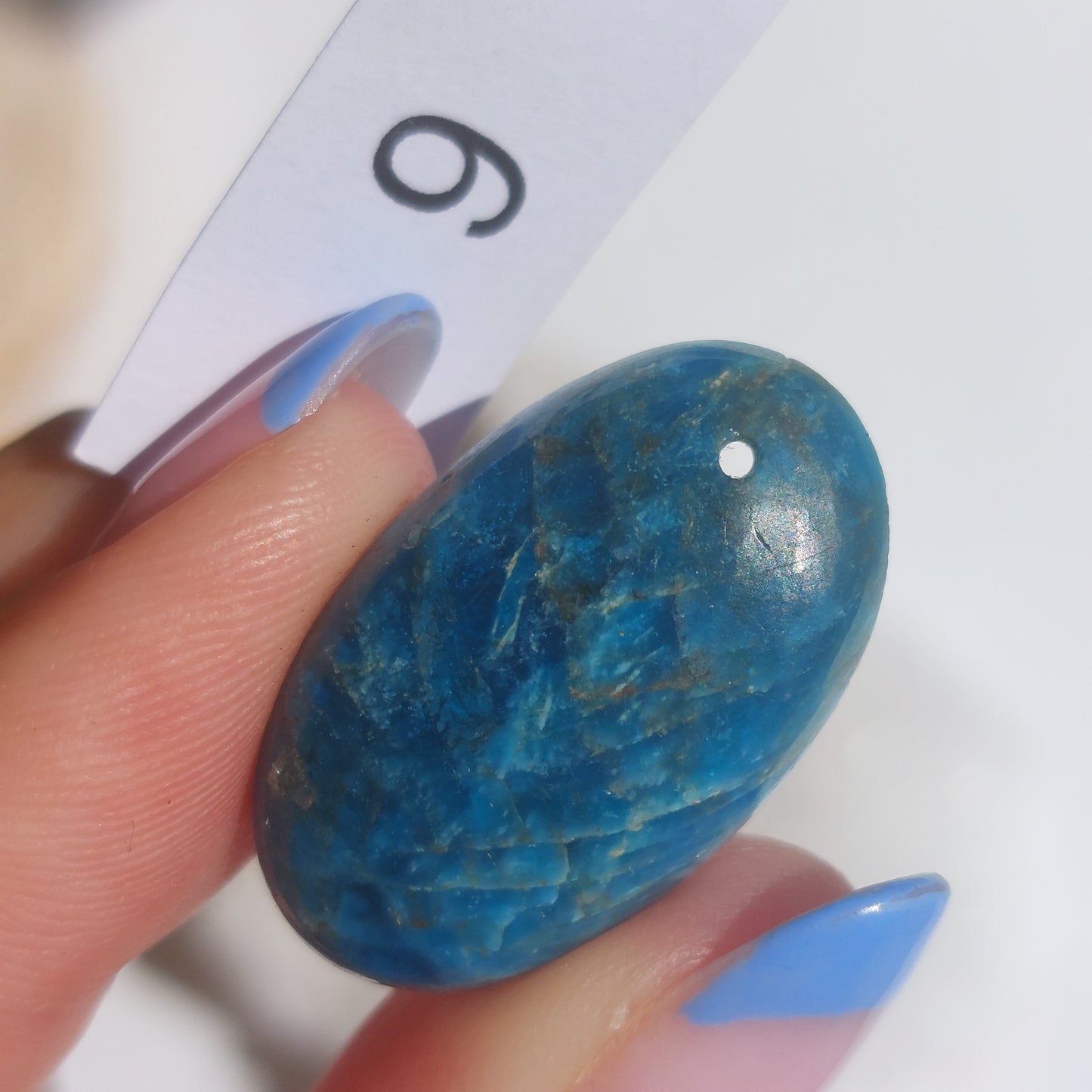 Blue Apatite Drilled Cabochon