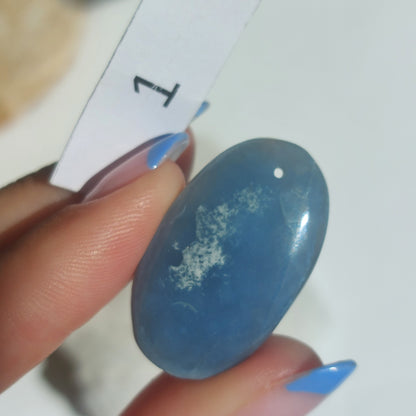 Blue Opal Drilled Cabochon