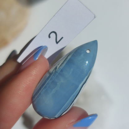 Blue Opal Drilled Cabochon