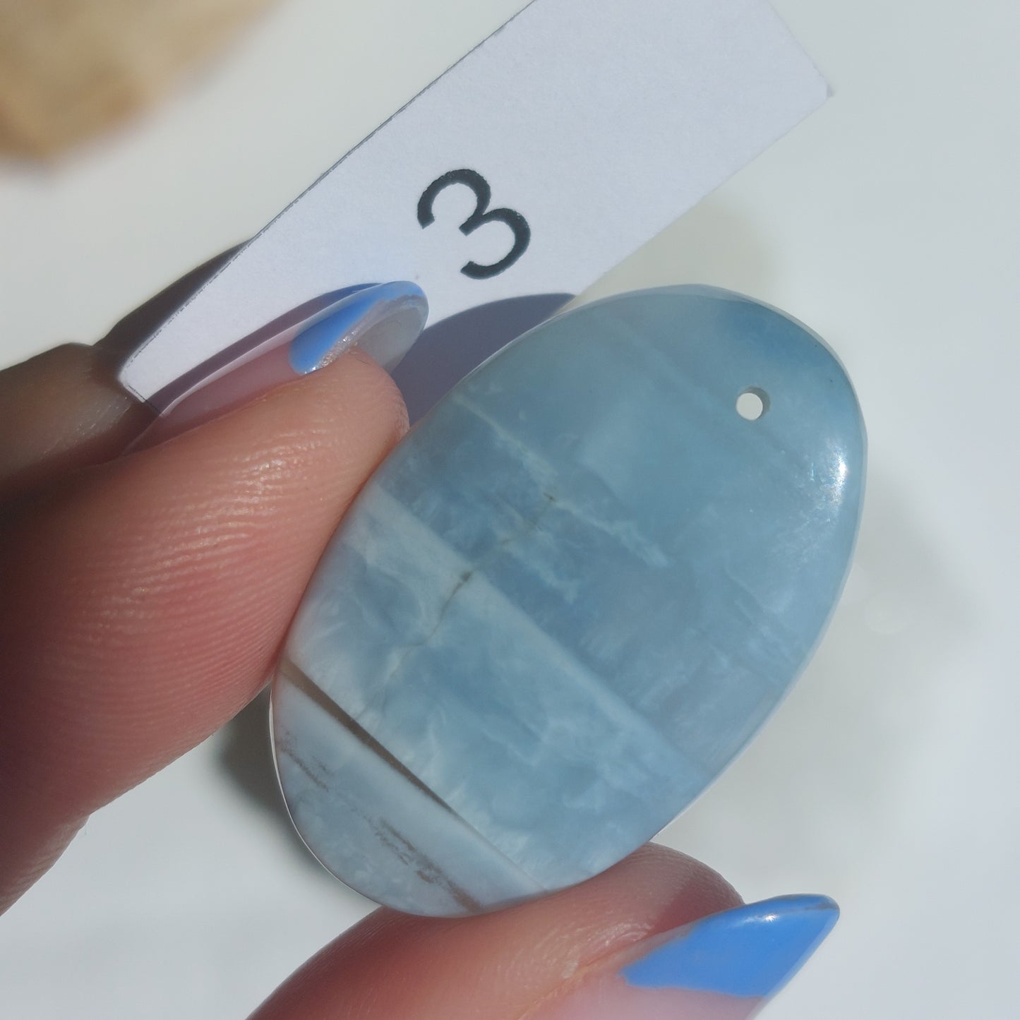 Blue Opal Drilled Cabochon