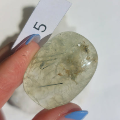 Prehnite Drilled Cabochon