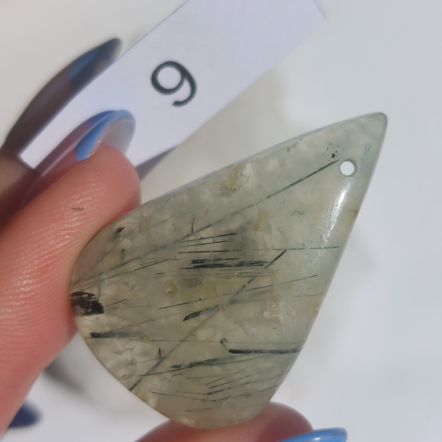 Prehnite Drilled Cabochon