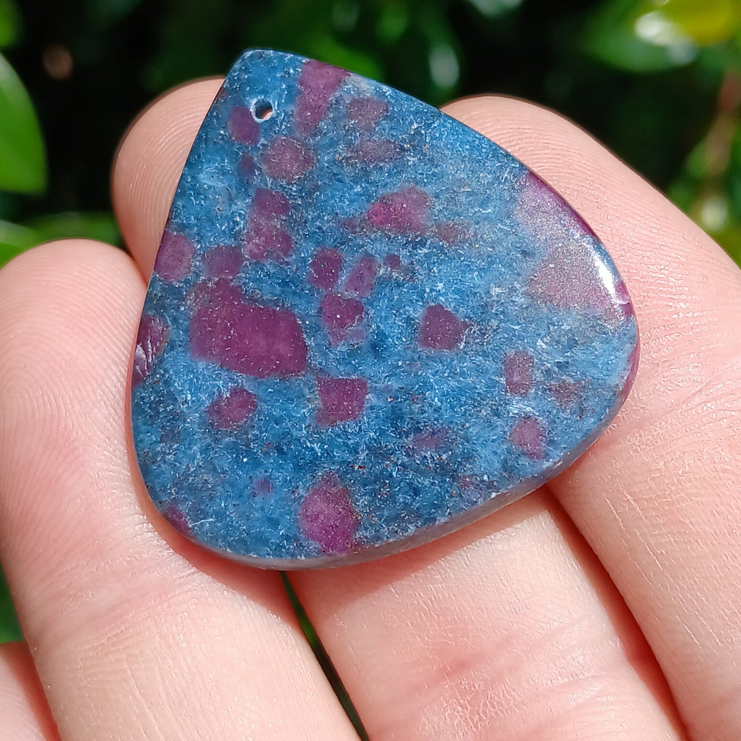 Ruby Kyanite Drilled Cabochon