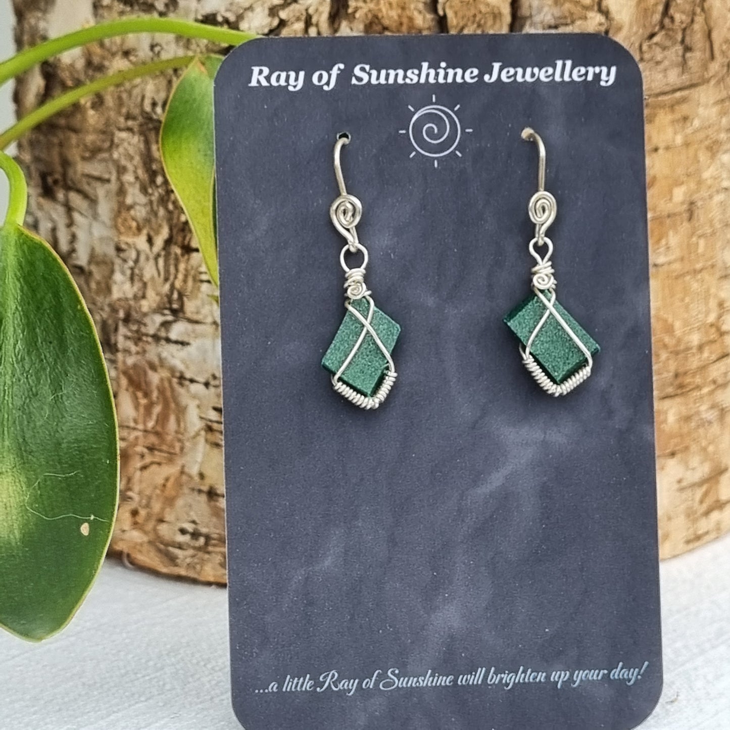 Malachite druzy Drop Earrings - Ray of Sunshine