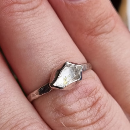 Herkimer Diamond ring size "P" - Ray of Sunshine