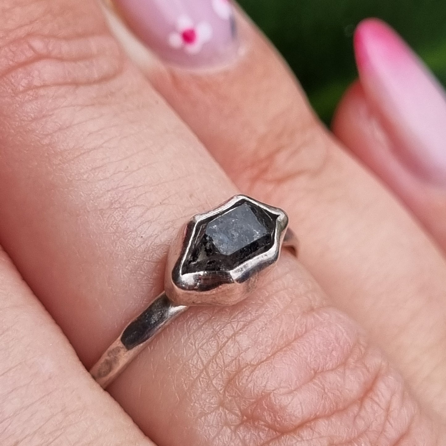 Herkimer Diamond ring size "R" - Ray of Sunshine