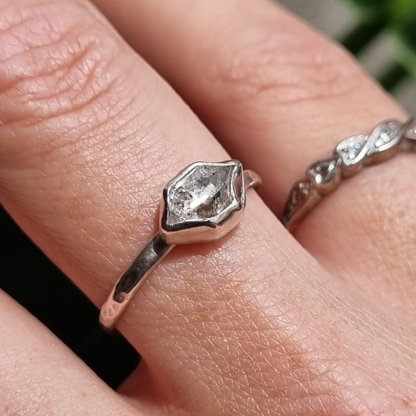 Herkimer Diamond ring size "S" - Ray of Sunshine