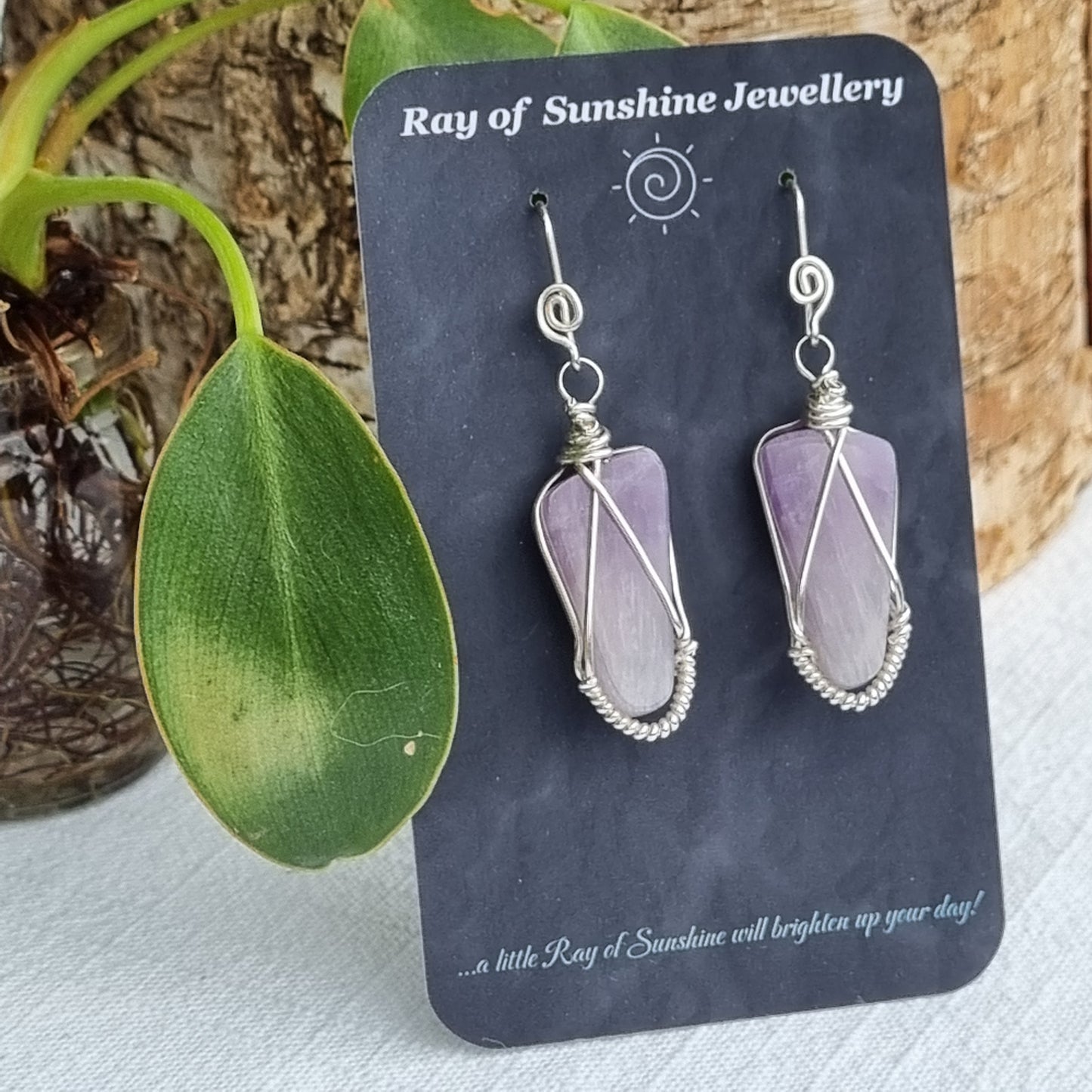 Chevron Amethyst Drop Earrings - Ray of Sunshine