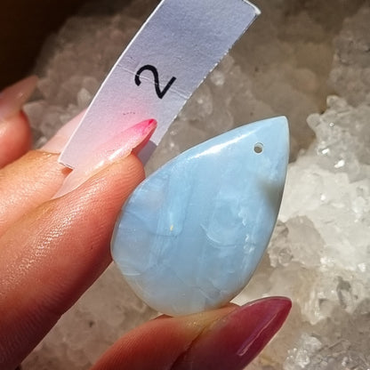 Blue Opal Drilled Cabochon