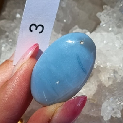 Blue Opal Drilled Cabochon