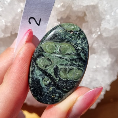 Kambamba Jasper Drilled Cabochon