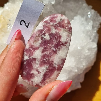 Lepidolite Mica Drilled Cabochon