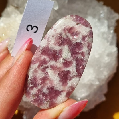 Lepidolite Mica Drilled Cabochon