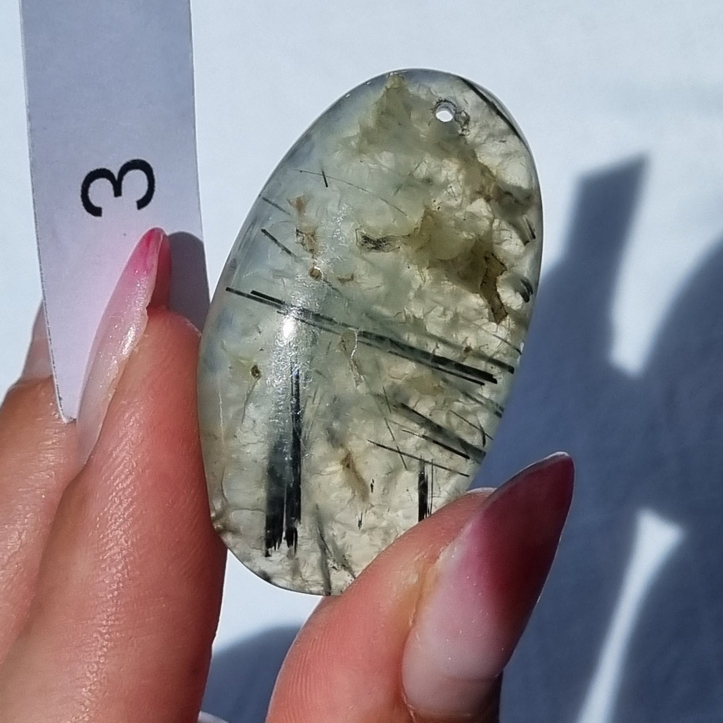 Prehnite Drilled Cabochon